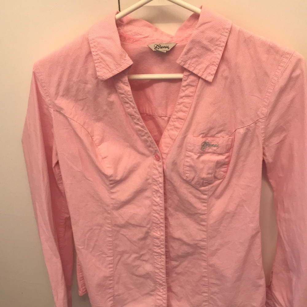 Guess pink dress shirt